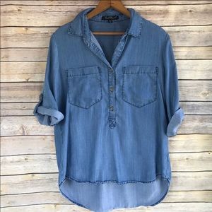 Velvet heart chambray shirt-like new-100% Tercel